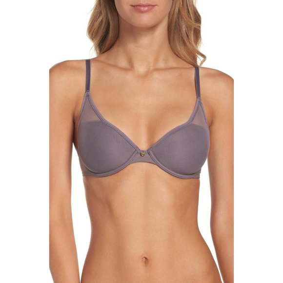 Natori Highlight Contour Underwire T-Shirt Bra #711149 Gray 34D NEW - Picture 1 of 12